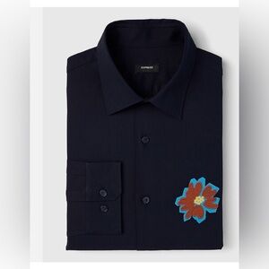 Express Black Shirt with Colorful Embroidery